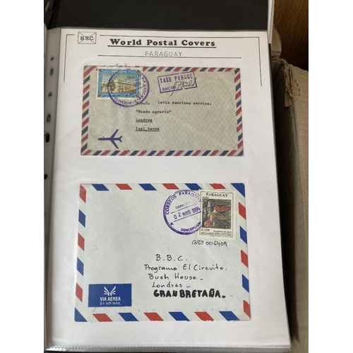 135 - STAMPS POSTAL HISTORY WORLD, two large boxes with 25 files with 1000s of covers all written up on pa... 