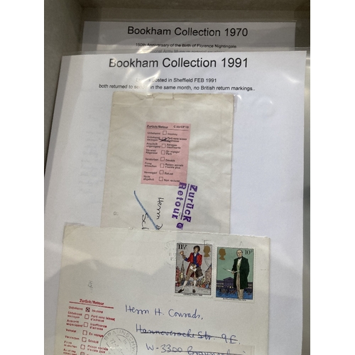 194 - POSTAL HISTORY Four box files and a folder with a useful range of covers from 1844 to 2000s, all wri... 