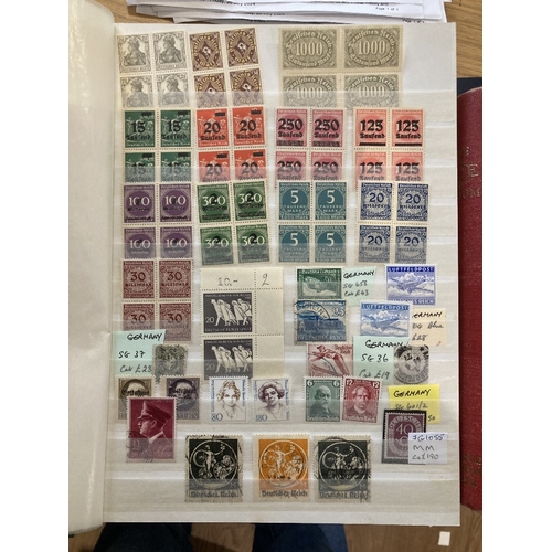 317 - STAMPS GERMANY Box with a stockbook & three small albums including a useful range of issues with a f... 