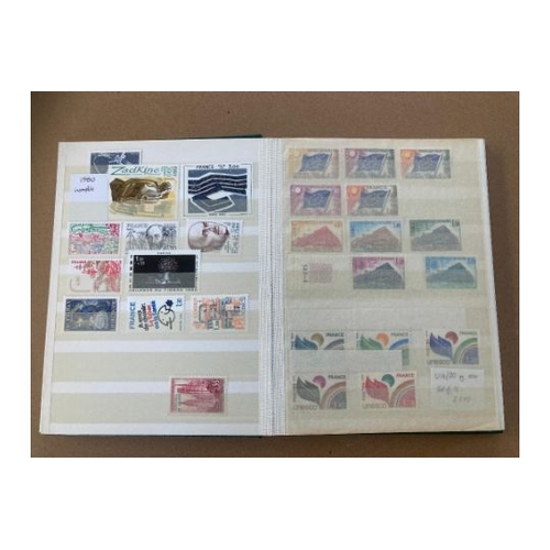 308 - STAMPS FRANCE Small green stock book with selection of mint stamps (duplicated) 1900-1969 plus some ... 