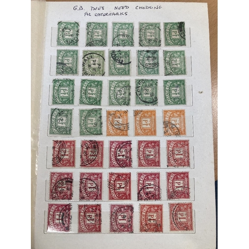 167 - STAMPS GREAT BRITAIN Small stockbook with used postage dues, unchecked for printings and watermarks