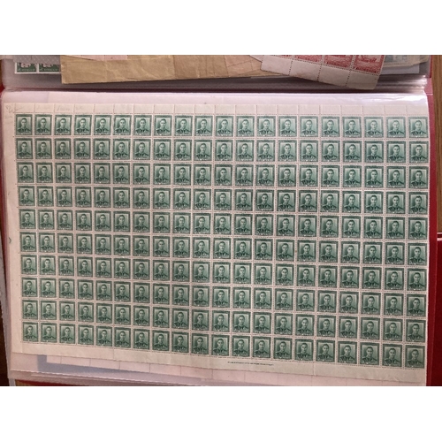 59 - STAMPS Large display book with sheets and part sheets  of GB , Commonwealth and World stamps