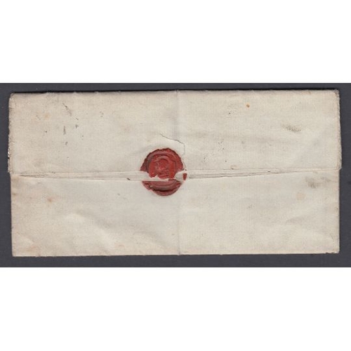 195 - POSTAL HISTORY GREAT BRITIAN 1841 unplated Penny Black on entire Caister to Brigg, Caister UDC to fr... 