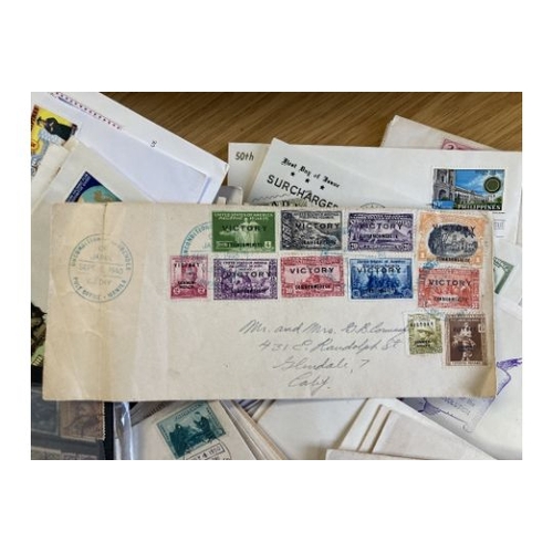 434 - STAMPS PHILIPPINES Accumulation of commercial and FDC's plus a quantity of stamps on pages and stock... 