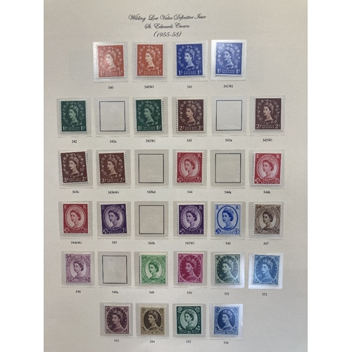 208 - STAMPS GREAT BRITAIN 1952 to 1970 U/M collection on hinge-less printed pages with definitive issues ... 