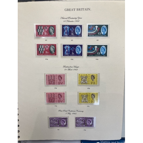 208 - STAMPS GREAT BRITAIN 1952 to 1970 U/M collection on hinge-less printed pages with definitive issues ... 