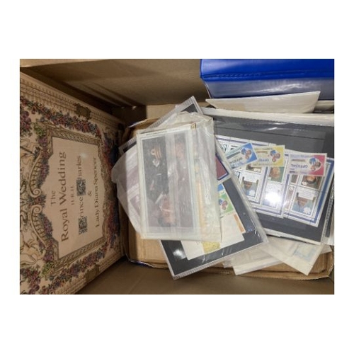 6 - STAMPS Mixed box of First day covers, stamps etc from GB and Channel Islands, plus and old stamp alb... 