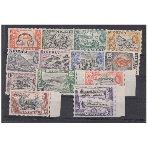 163 - STAMPS NORTHERN NIGERIA 1953-58 QEII definitive set of 13 mounted mint SG 69-80