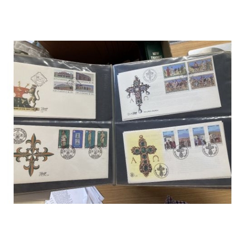 174 - STAMPS CHARITY Large glory box of albums, pages covers etc. Worldwide,. Being sold on behalf of 