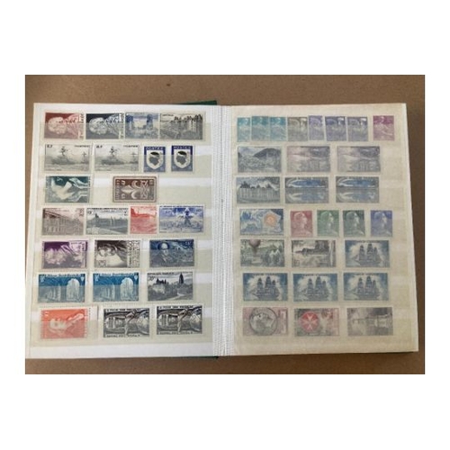 186 - STAMPS FRANCE Small green stock book with selection of mint stamps (duplicated) 1900-1969 plus some ... 