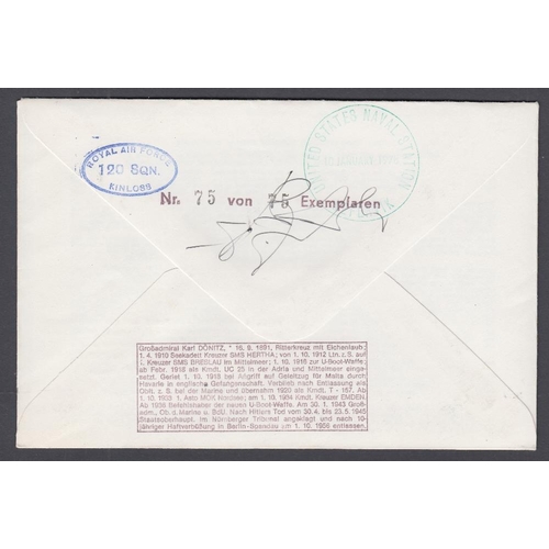 147 - AUTOGRAPGH Karl Donitz signed RAF cover, also signed by Squadron Leader Bulloch, Donitz being a WW2 ... 