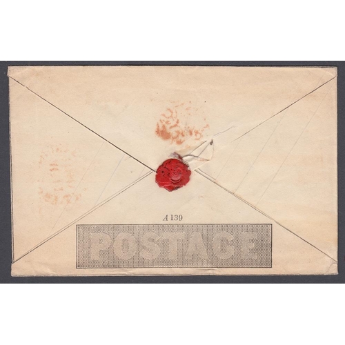 236 - STAMPS GREAT BRITAIN 1840 Mulready envelope A139 sent to Lowestoft Norfolk 11th Aug 1840