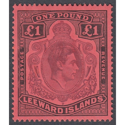 489 - STAMPS LEEWARD 1938 GVI definitive set of nineteen to £1, fine mounted mint, SG 95-114c. Cat £200 (a... 