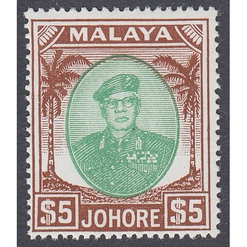 491 - STAMPS MALAYA JOHORE, 1949-52 Sultan Sir Ibrahim definitive set of twenty (no 30c value), lightly mo... 