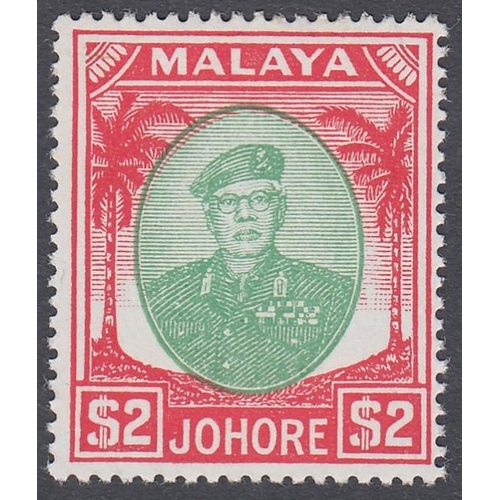 491 - STAMPS MALAYA JOHORE, 1949-52 Sultan Sir Ibrahim definitive set of twenty (no 30c value), lightly mo... 