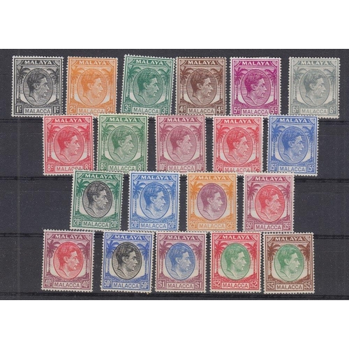 495 - STAMPS MALAYA MALACCA, 1949 GVI definitive set of twenty, lightly mounted mint, SG 3-17. Cat £150