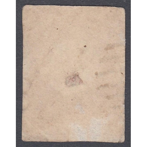 516 - STAMPS NEW FOUNDLAND 1860 2d Orange Vermillion fine used with four margins, however it has a small t... 