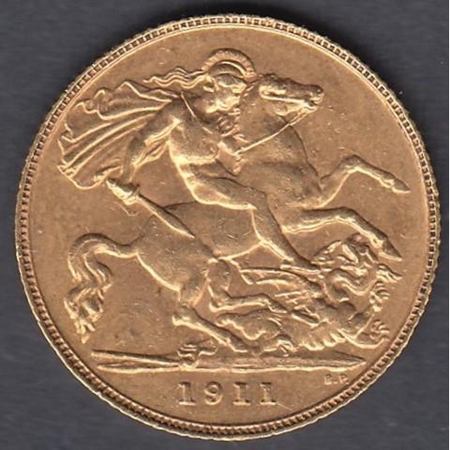 612 - COINS 1911 Gold Half Sovereign in fine condition