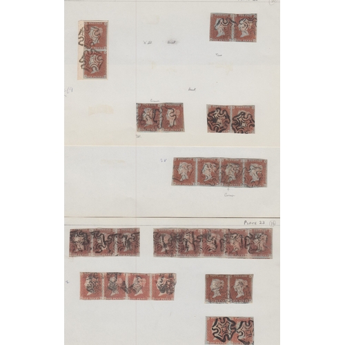 249 - STAMPS PENNY REDS 1841 fine collection of pair strips and blocks, mixed margins but better noted, in... 