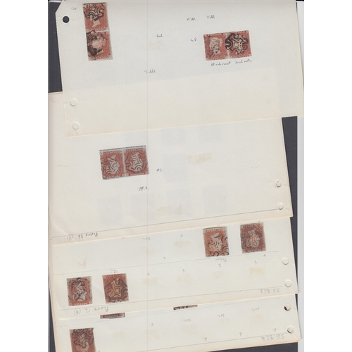 250 - STAMPS GREAT BRITAIN Approx 500 used imperf Penny Reds, mostly with MX cancels, mixed margins all ap... 