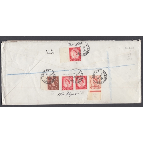 332 - STAMPS Interesting cover with 1958 and 1959 Graphite sets cancelled 16th Aug 1962