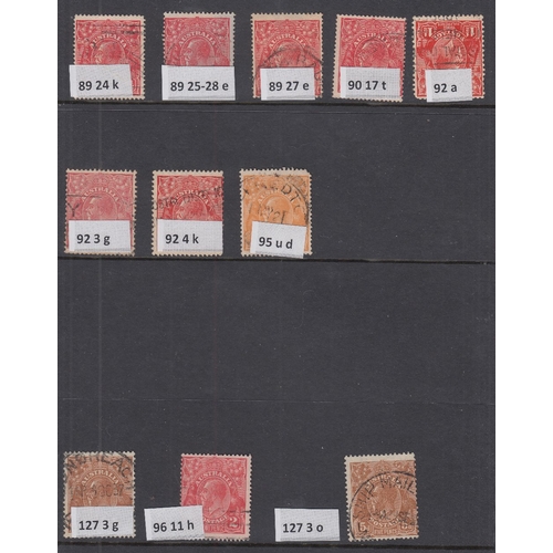 356 - STAMPS AUSTRALIA Specialist 1918 Heads collection 1/2 Orange to 5d all with identified minor flaws s... 