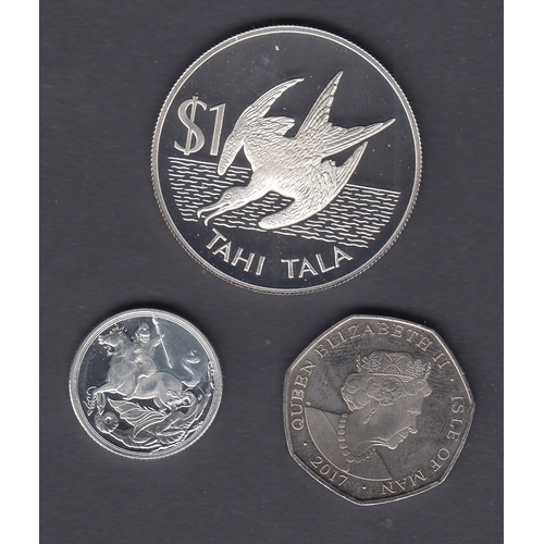 586 - COINS Tokelau 1981 Silver crown, Gibraltar 2019 Silver Sovereign and IOM 50p