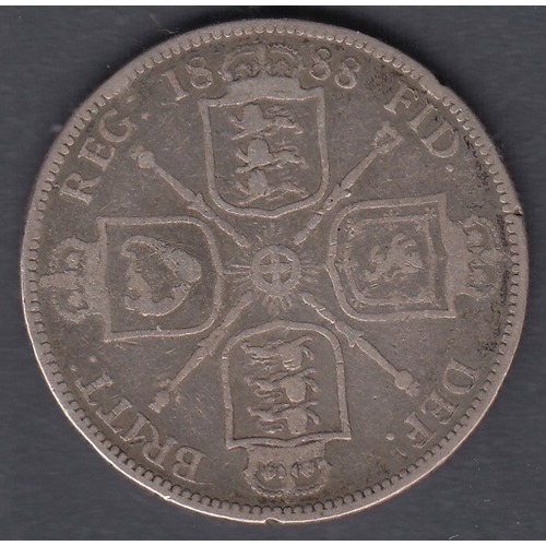 627 - COINS 1888 QV Silver Florin in good condition