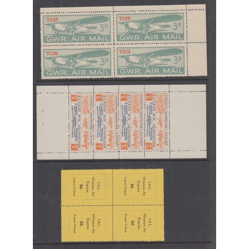 165 - STAMPS GREAT BRITAIN internal Airmails and labels plus an Express Mail cover to Paris 1919