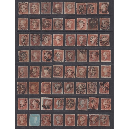 254 - STAMPS GREAT BRITAIN 1841 Penny Reds on three stock pages (150) all with MX cancels