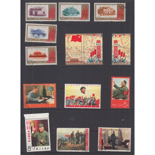 414 - STAMPS CHINA Various used sets on stock pages including 1960s' Mao Tse Tung sets, 1963 Landscapes et... 