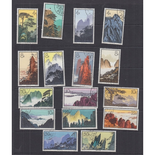 414 - STAMPS CHINA Various used sets on stock pages including 1960s' Mao Tse Tung sets, 1963 Landscapes et... 