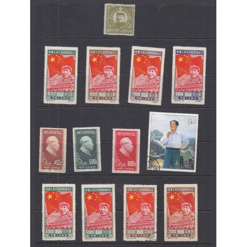 414 - STAMPS CHINA Various used sets on stock pages including 1960s' Mao Tse Tung sets, 1963 Landscapes et... 