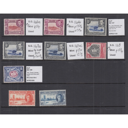 484 - STAMPS KENYA GVI mounted mint and unmounted mint singles on two stock pages, various perfs and shade... 