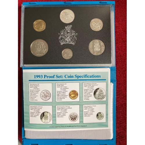 598 - COINS 1993 New Zealand reserve bank proof set with the Silver $2 coin