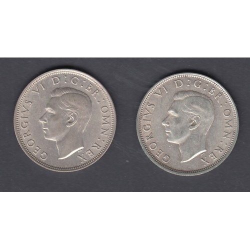 632 - COINS 1945 and 1946 GVI Half Crowns  in EF to UNC condition