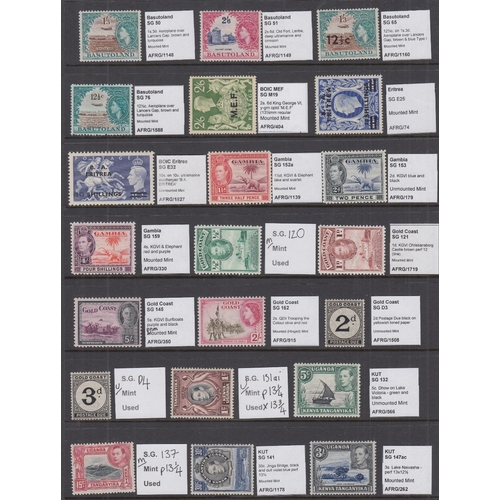 41 - STAMPS British Africa selection of mounted mint and unmounted mint issues GVI and  QEII, on two stoc... 