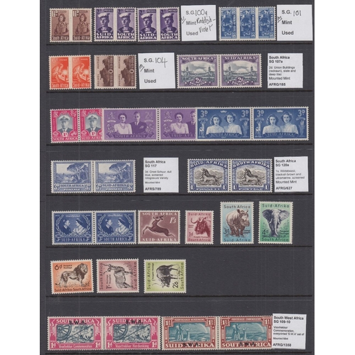 531 - STAMPS SOUTH AFRICA 1930-1960 mixed mounted mint and unmounted mint issues on three stock pages, inc... 