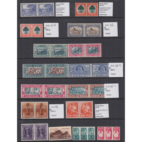 531 - STAMPS SOUTH AFRICA 1930-1960 mixed mounted mint and unmounted mint issues on three stock pages, inc... 