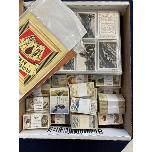 121 - CIGARETTE CARDS Box with over 4000 cards, all sorted into sets or part sets, including Senior Servic... 