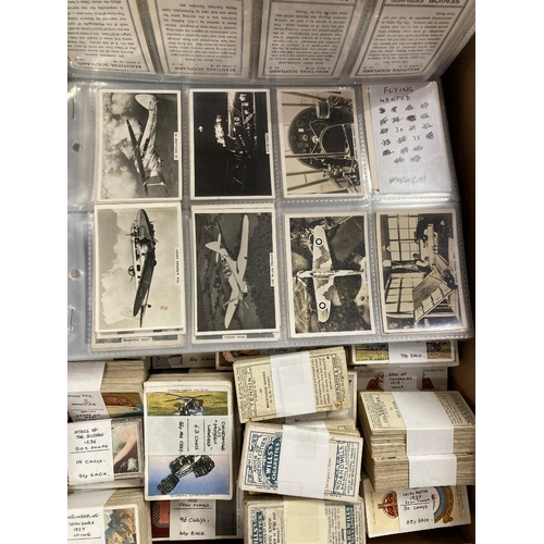 121 - CIGARETTE CARDS Box with over 4000 cards, all sorted into sets or part sets, including Senior Servic... 