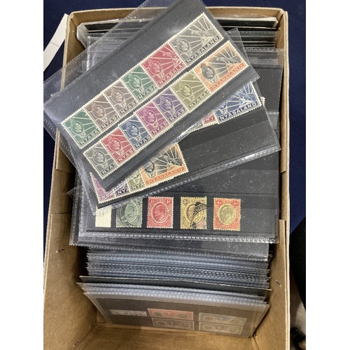 3 - STAMPS BRITISH COMMONWEALTH, shoe box full of stockcards, various countries with mint & used issues ... 