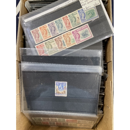 3 - STAMPS BRITISH COMMONWEALTH, shoe box full of stockcards, various countries with mint & used issues ... 