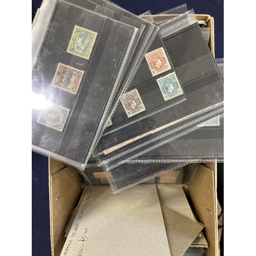 3 - STAMPS BRITISH COMMONWEALTH, shoe box full of stockcards, various countries with mint & used issues ... 