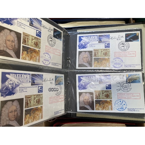 45 - STAMPS WORLD, box with eleven albums with various mint, used and covers.