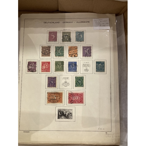 457 - STAMPS GERMANY Box with various mint & used on album pages, with lots of useful & better material in... 