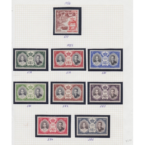 500 - STAMPS MONACO 1940s to 1960s various U/M issues on album pages, including 1940 Red Cross overprinted... 