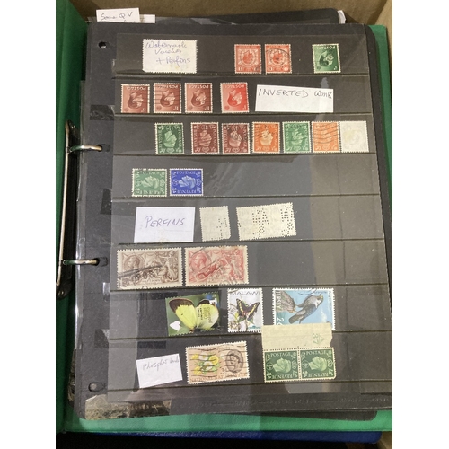 55 - STAMPS WORLD, box with ten albums or stockbooks with 1000s of mint & used stamps. Some useful Common... 