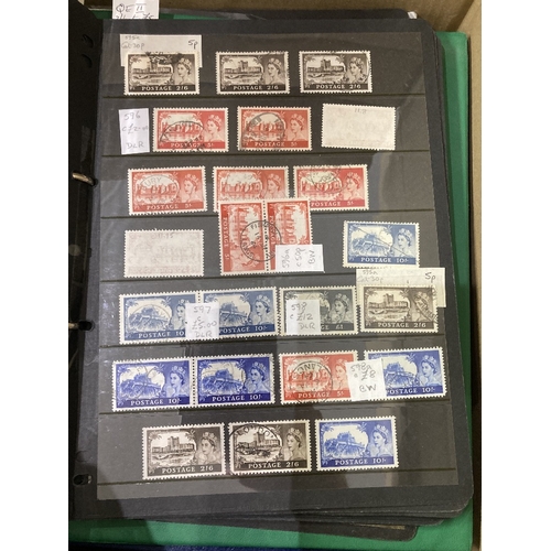 55 - STAMPS WORLD, box with ten albums or stockbooks with 1000s of mint & used stamps. Some useful Common... 