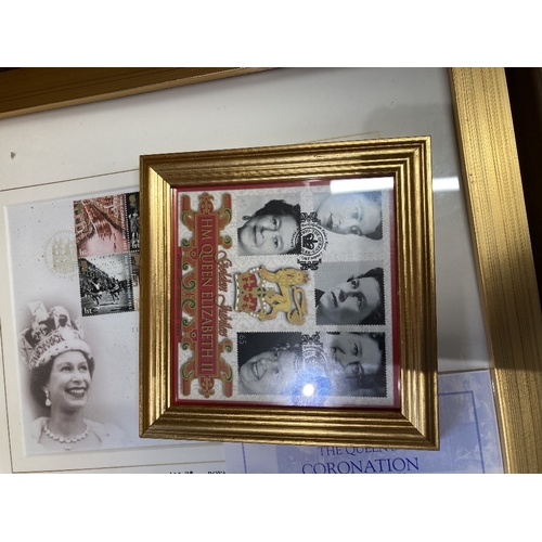 563 - COINS 2003 Coronation Anniversary, four framed covers each frame with two £5 coins. Limited edition ... 